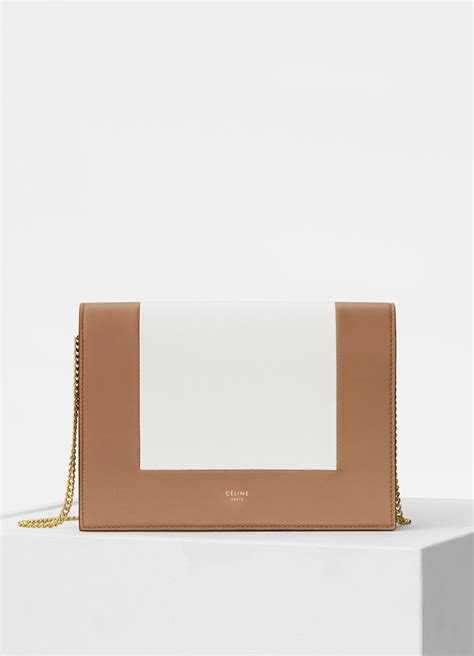 celine frame evening clutch on chain in bicolour smooth lambskin|Frame evening clutch on chain in bicolour smooth lambskin.